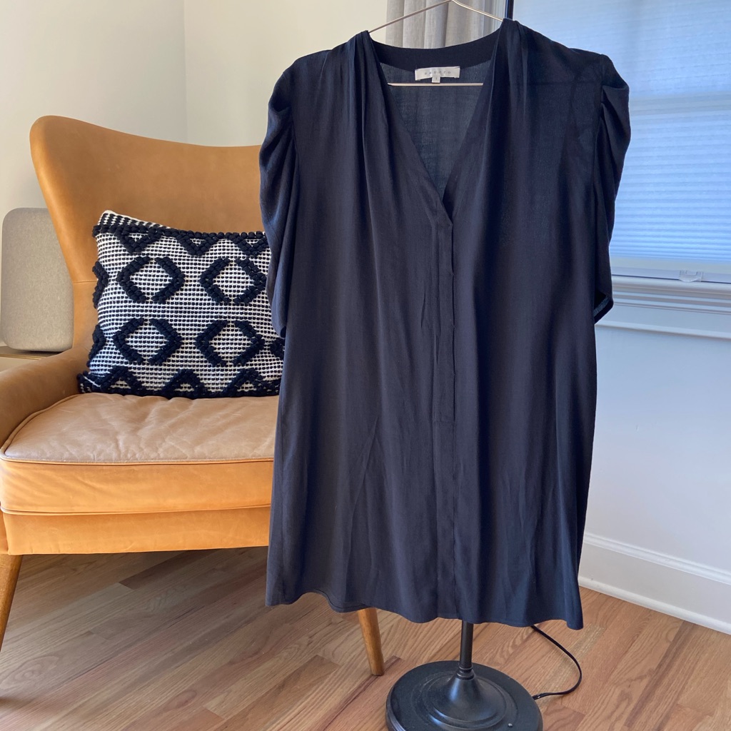 Sandro Crepe Navy Dress